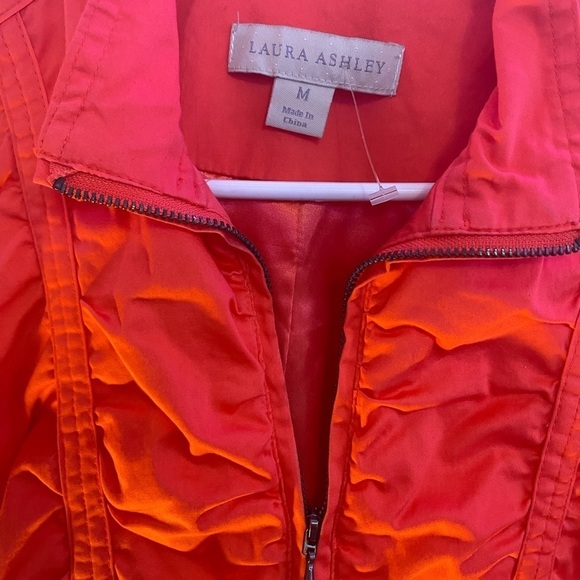 Laura Ashley Spring Jacket Sz M Slimming Ruching NWT Bright Coral/Red Color - Picture 8 of 15